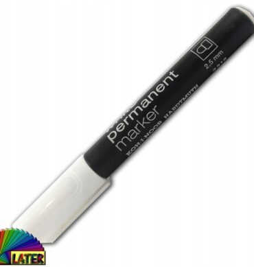 Biały marker permanentny 2,5mm do metalu, ceramiki