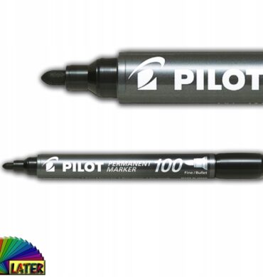 Czarny marker permanentny 100 z okrągłą końcówką