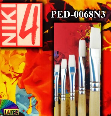 Zestaw 5 pędzelków nylonowych płaskich 0068N3