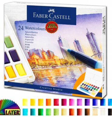 Farby akwarelowe 24 kolory w kostce Faber-Castell