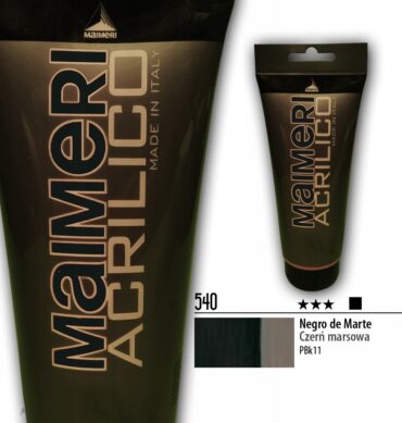 Farba akrylowa Maimeri Acrilico Negro 200ml 540