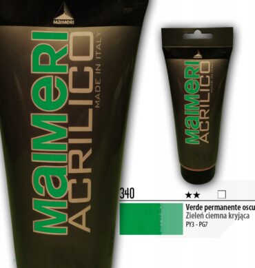 Farba akrylowa Maimeri 200ml PrmenentGreenDeep 340