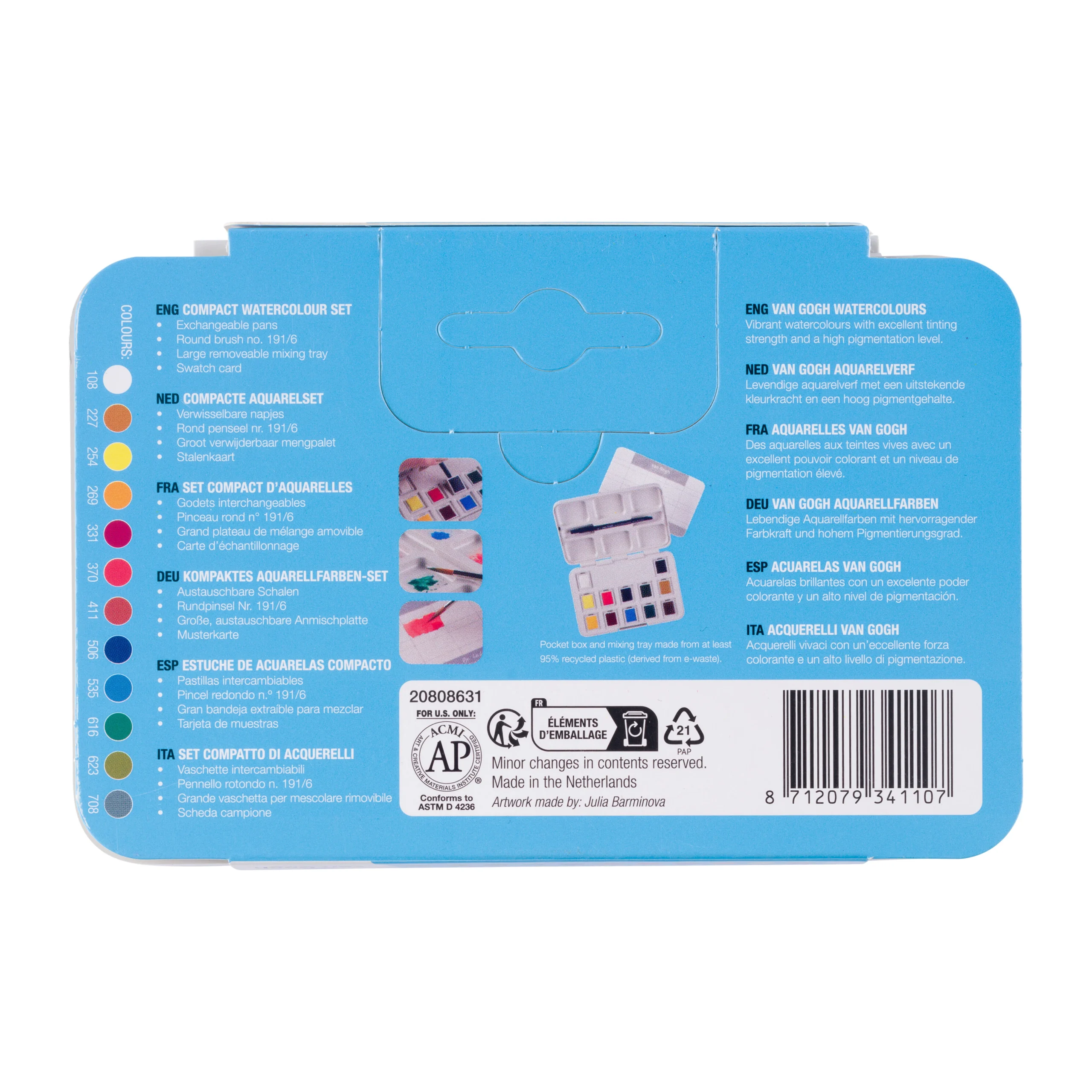 Zestaw-akwareli-Van-Gogh-12-kostek-pędzel-Pocket-Box-plastyczni3