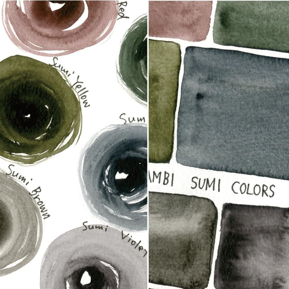 Farby Akwarelowe Gansai Tambi 6szt. Sumi Colors - obrazek 2