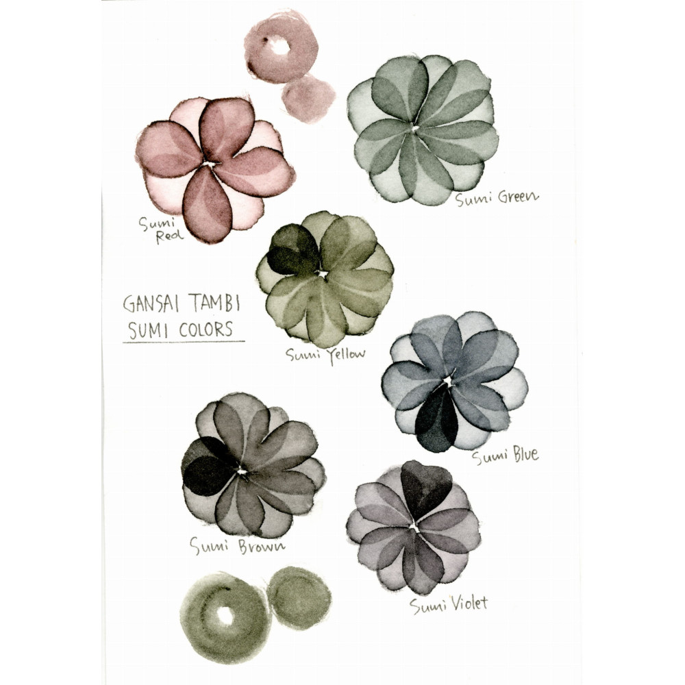 Farby Akwarelowe Gansai Tambi 6szt. Sumi Colors - obrazek 3